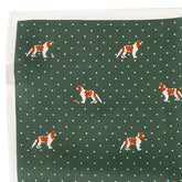 Green Cavalier Spaniel Dog Print Silk Pocket Square